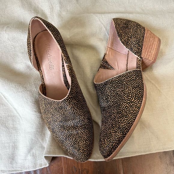 MADEWELL The Lucie Shoe in Leather Spotted Calf Hair Toffee Multi - Picture 3 of 12